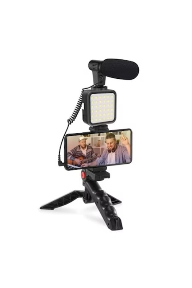 Kit de vlogging cu microfon și trepied