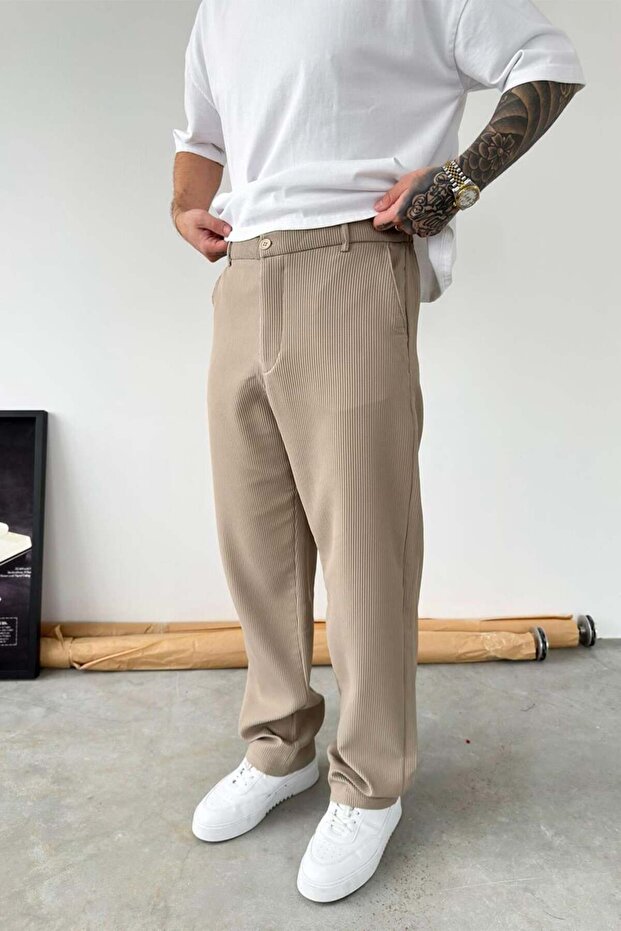 Stone Corded Baggy Trousers