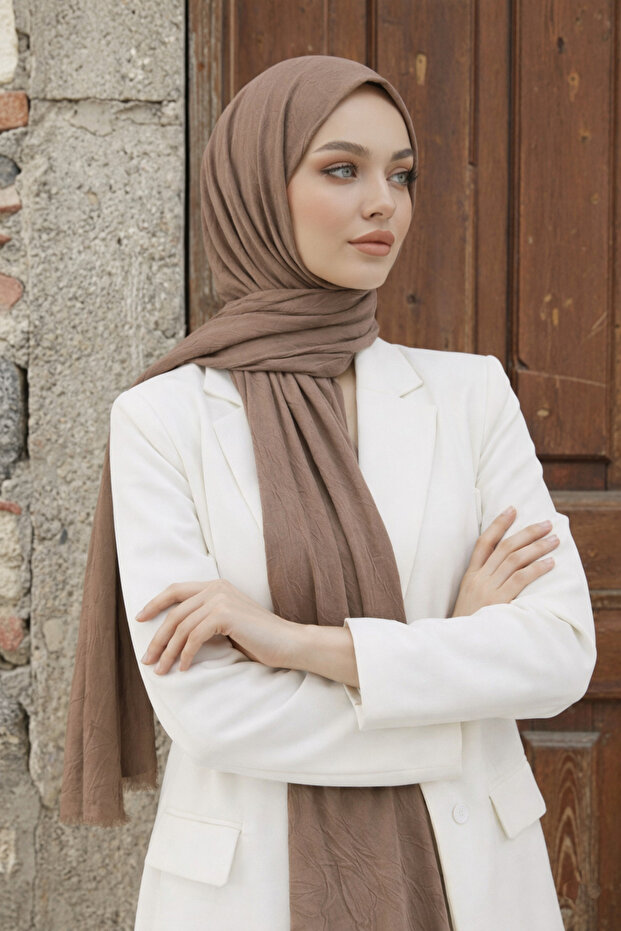 شال بني فاتح - شال من الخيزران الطبيعي - شال إسلامي خفيف الوزن، قابل للتنفس، مقاوم للانزلاق - شال من الخيزران
