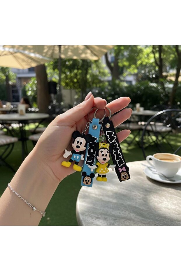 Cute Cartoon Character Keychain Set 3D Silicone Key Accessory (Pack of 2)