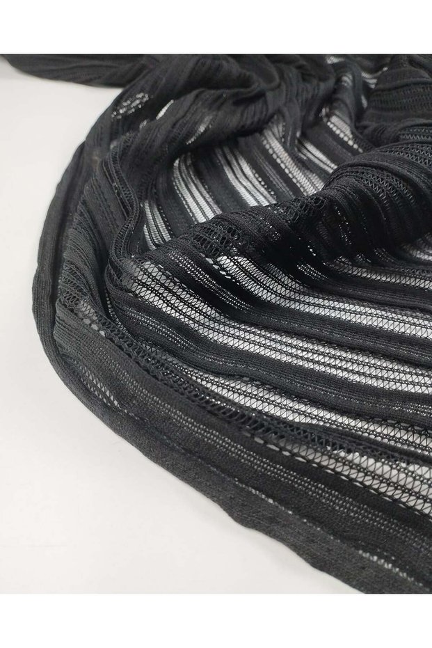 Transparent Knitted Fabric in Black Color 140X270Cm