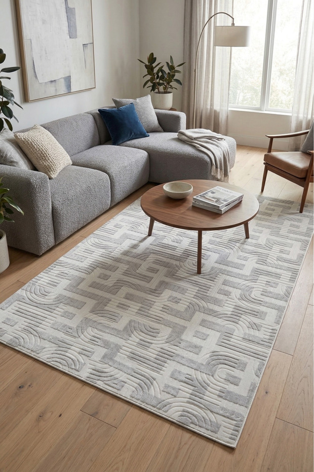 Non-Slip Based Carpet Runner Living Room Hallway Kitchen Bedroom Carpet 3017 Gray