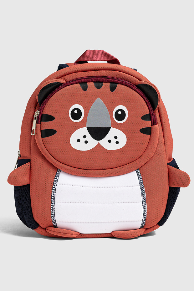 3D Tiger Figured Neoprene Kindergarten and Nursery Bag - Water Repellent Lightweight Children's Backpack