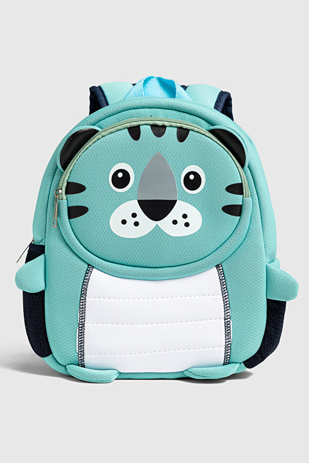 3D Tiger Figured Neoprene Kindergarten and Nursery Bag - Water Repellent Lightweight Children's Backpack