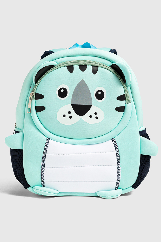 3D Tiger Figured Neoprene Kindergarten and Nursery Bag - Water Repellent Lightweight Children's Backpack