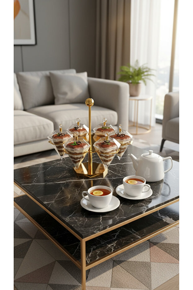 طقم حامل أطباق حلويات ومكسرات بتصميم راقٍ للضيافة