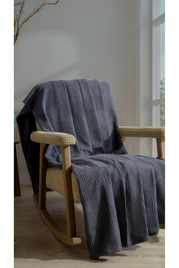 Square Woven Modern Single-Person Pique - Breathable Cotton Waffle Bedspread