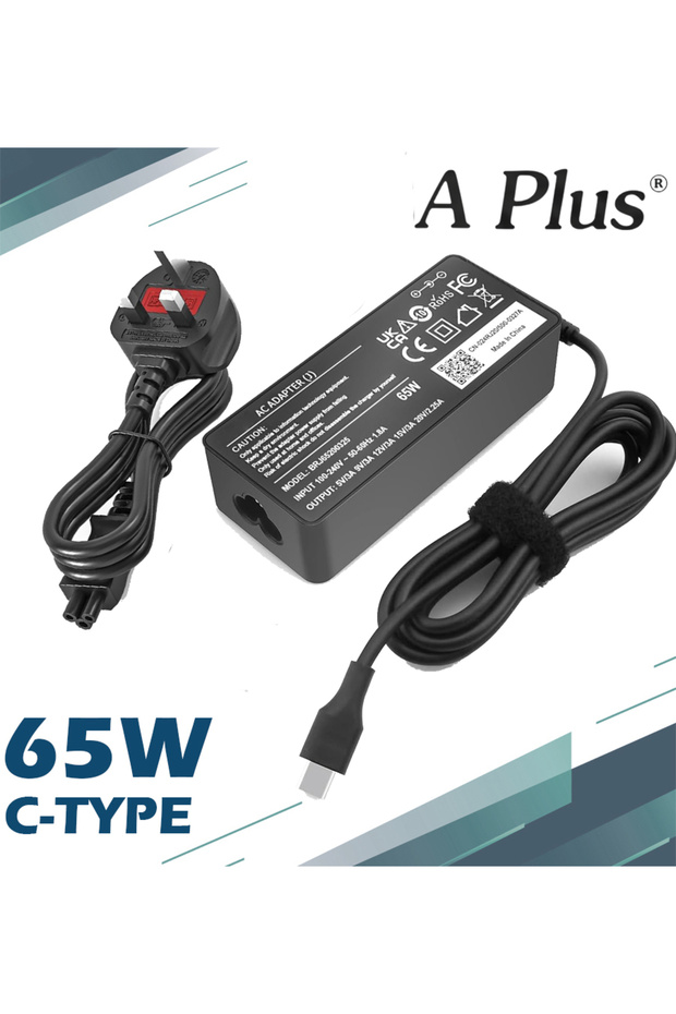 65W USB-C Power Adapter Fast Charging Laptop Charger for Lenovo ThinkPad, Dell XPS, HP, and MacBook