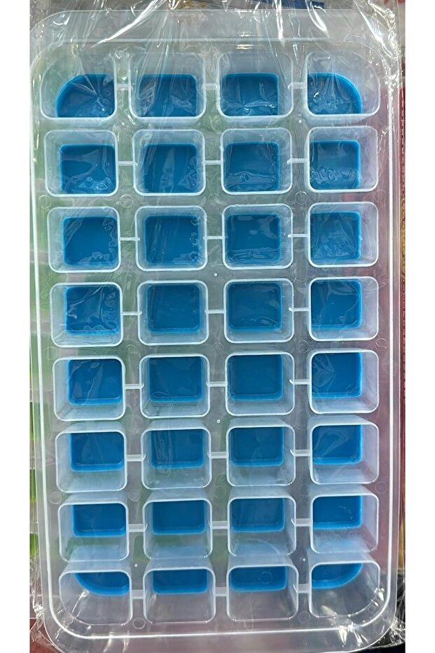 Ice Cube Tray with Lid, 32 Compartments, Silicone Mould, Stackable Design - 1