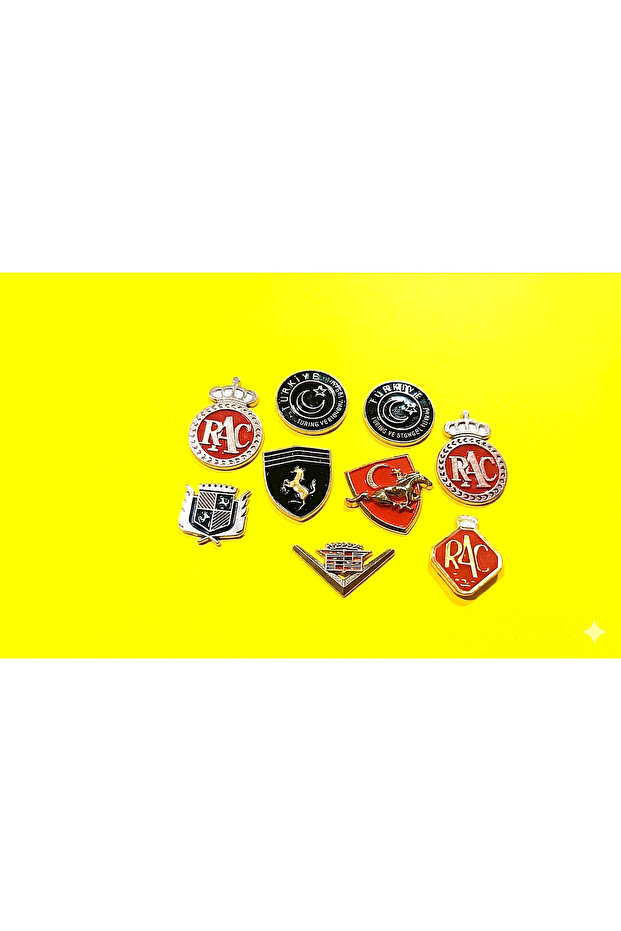 9 Metal Nuts with Emblem Tape