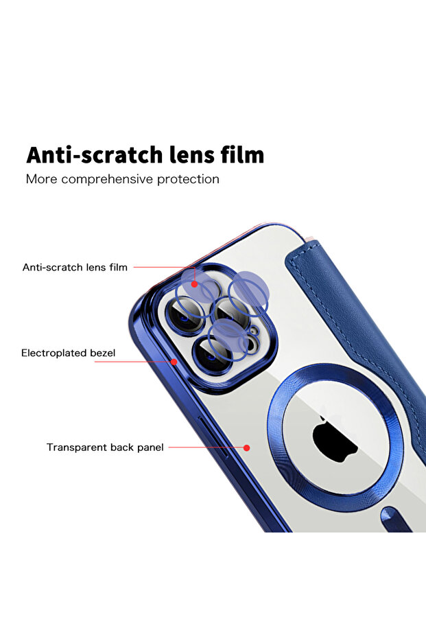 Case for iPhone 12 Pro, Techsuit, PU, Blue - 3