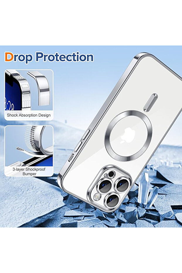 Case for iPhone 13 Pro Max, Techsuit, TPU, Silver - 3