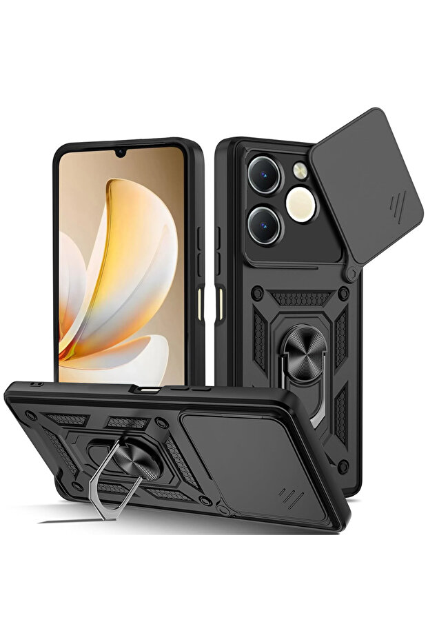 Case for Realme Note 70T, Techsuit, TPU, Black - 1