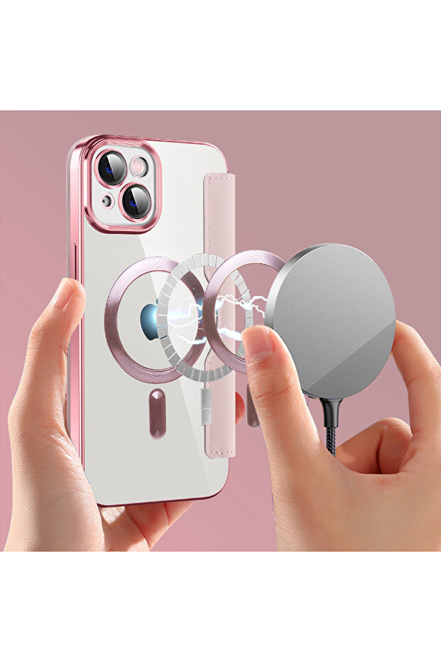 iPhone 14 Case, Techsuit, PU, Pink - 6