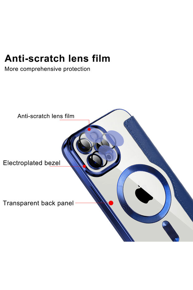 Case for iPhone 11 Pro Max, Techsuit, PU, Blue - 3