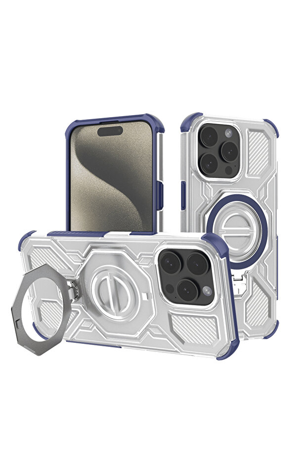 iPhone 15 Pro Case, Carbon Shield PRO, shockproof, blue