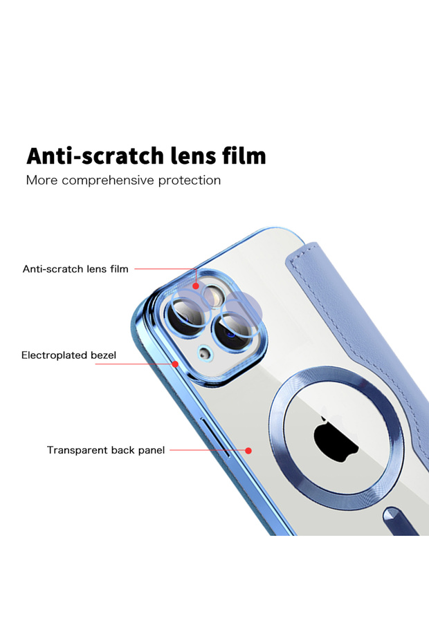 iPhone 14 Case, Techsuit, PU, Blue - 3