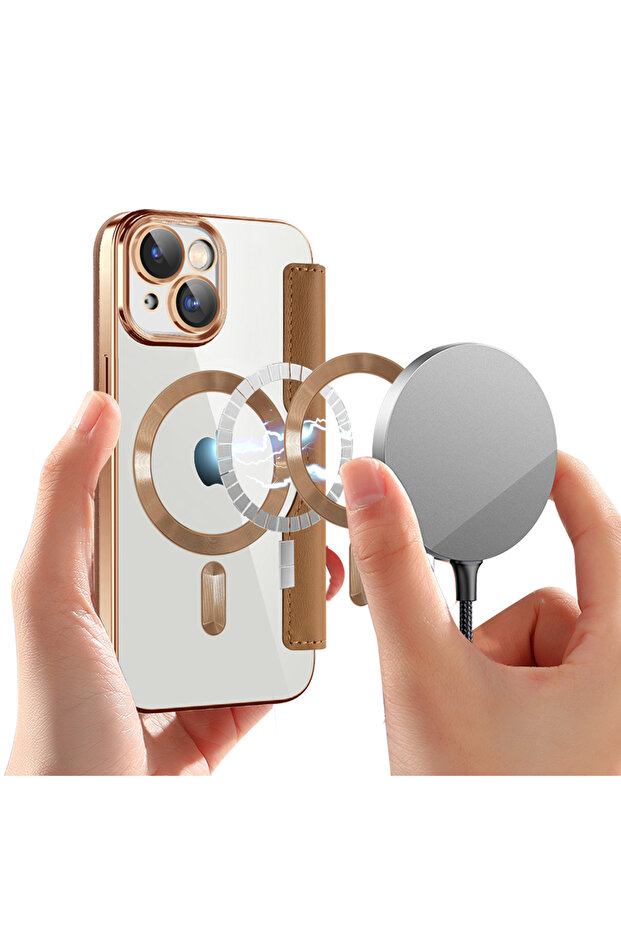 Husa pentru iPhone 15 Plus, Techsuit, PU, Maro - 6