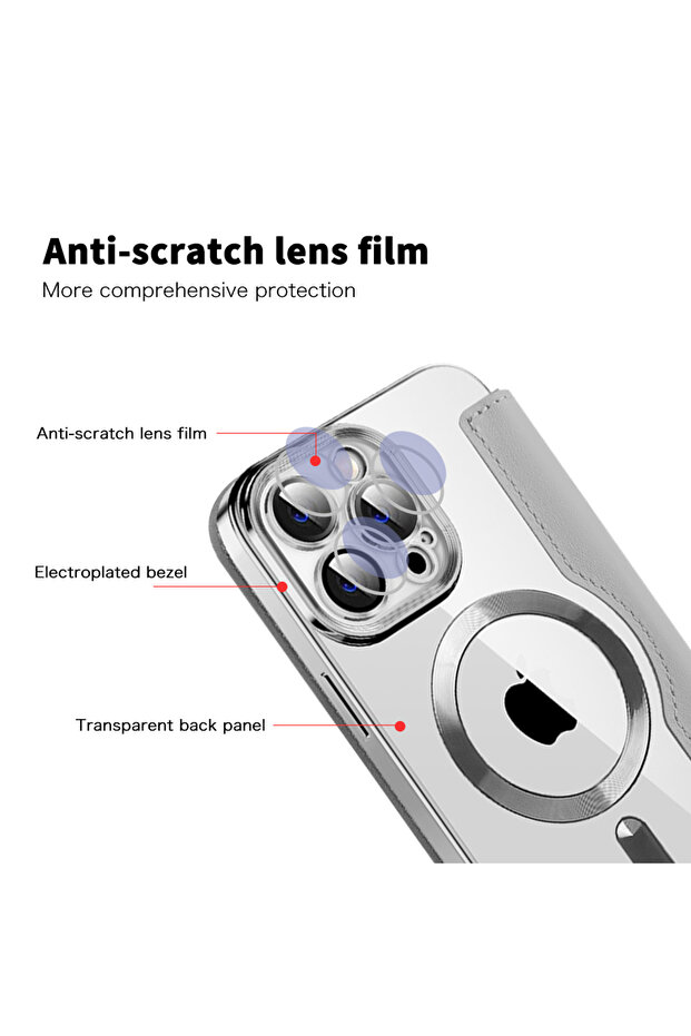 Case for iPhone 13 Pro Max, Techsuit, PU, Gray - 3
