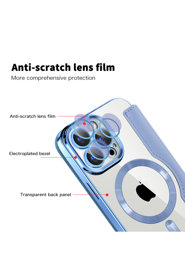 Case for iPhone 15 Pro, Techsuit, PU, ​​Blue - 3