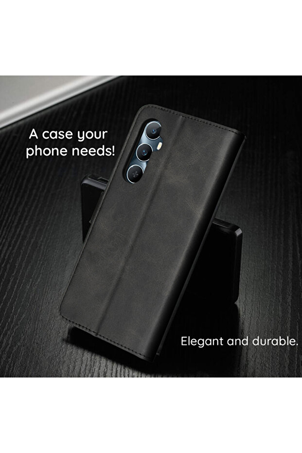 Case for Honor Magic5 Pro, Techsuit, PU, Black - 4