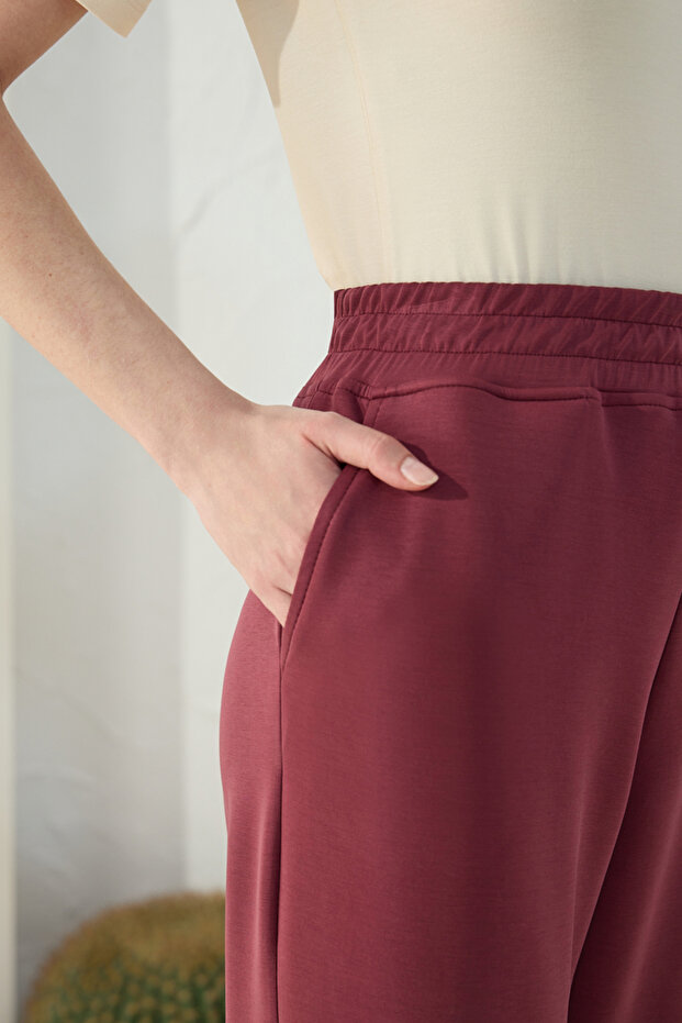 Burgundy Modal Pants - 6