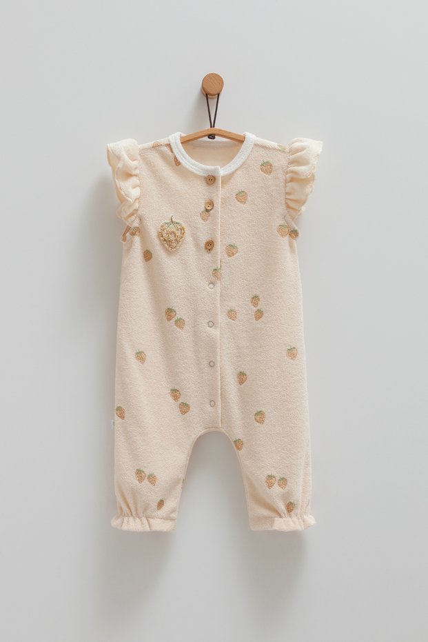 Baby Girl Romper Strawberry Towel Romper - Summer Wear and Breathable Fabric