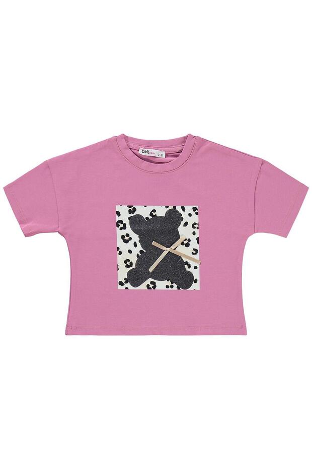 Leopard Teddy Bear Patterned Set for 2-5 Years - Pink - 4