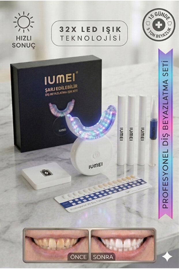 Professional 32 Led Teeth Whitening Kit Fast Effective Safe at Home Includes 4 Pens