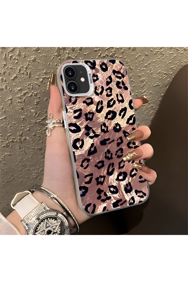 حافظة هاتف واقية مقاومة للصدمات بنمط الفهد متوافقة مع هاتف iPhone 12 Mini