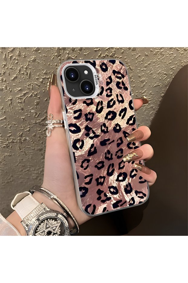iPhone 13 Mini Compatible Leopard Pattern Shock Resistant Protective Phone Case