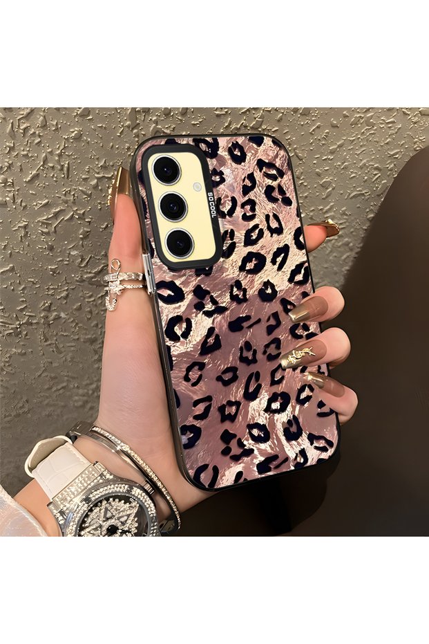 Samsung Galaxy S24 Fe Compatible Leopard Print Shockproof Protective Phone Case