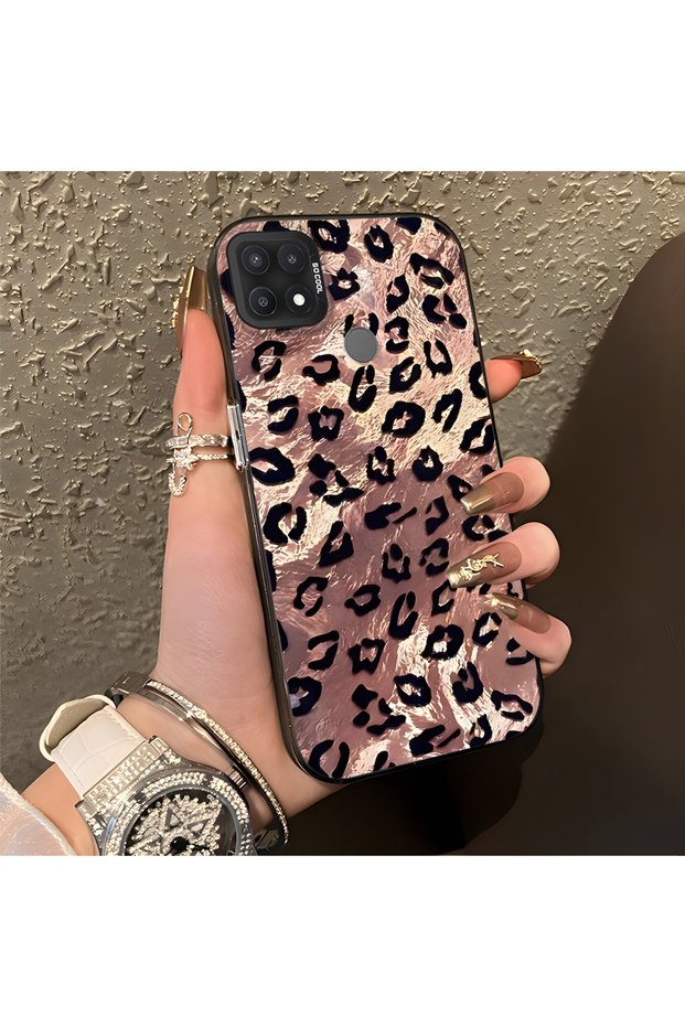 Oppo A15/A15S Compatible Leopard Print Shock Resistant Protective Phone Case