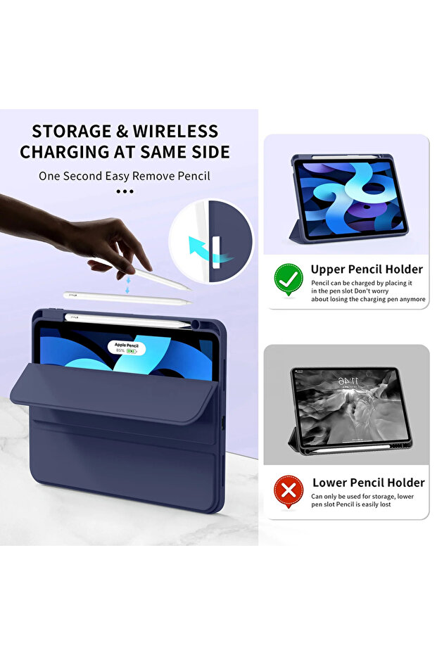 iPad Air 11 inch tablet case, Techsuit, Clamshell Case, Blue - 4