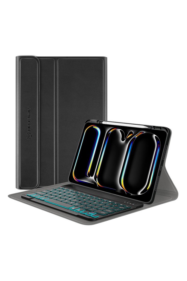 iPad Pro 11 2024 Tablet Case, Techsuit, Keyboard Case, Black