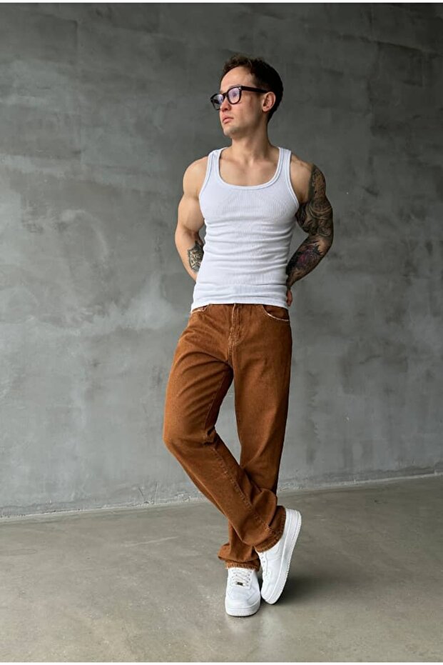 Baggy Coffee-Colored Pants - 4