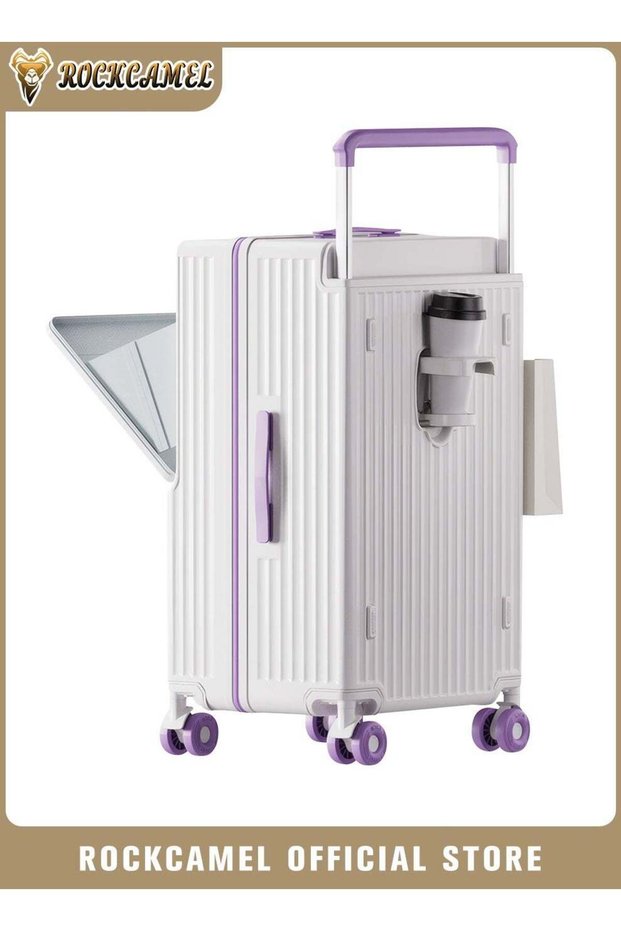 20 Inch Carry On Luggage, Hardshell Suitcase with Front Open Laptop Compartment