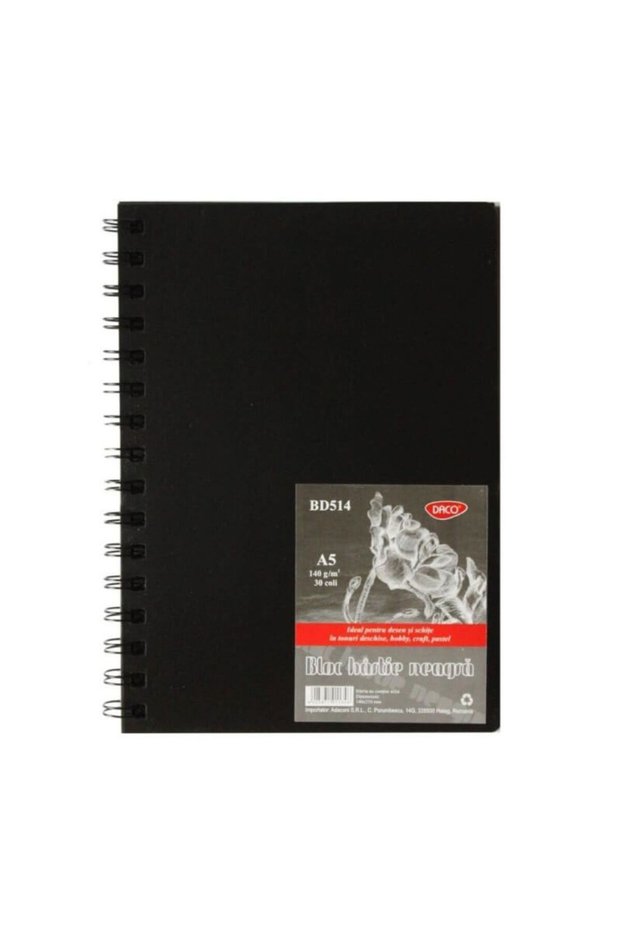 Block A5 black paper 140g 30 sheets DACO
