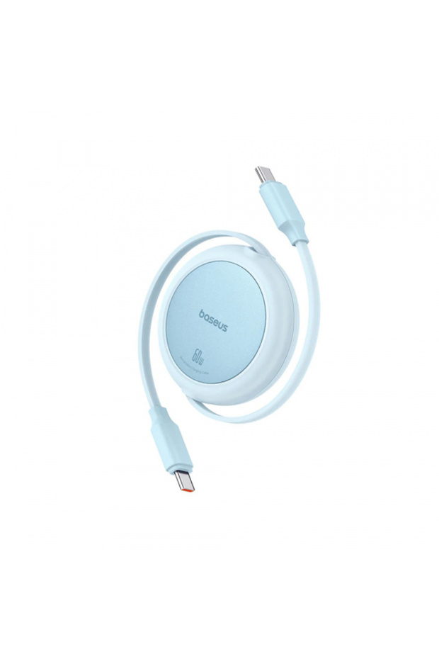 USB-C Data and Charging Cable - USB-C Free2pull Mini Retractable, 60W, 1m, Blue