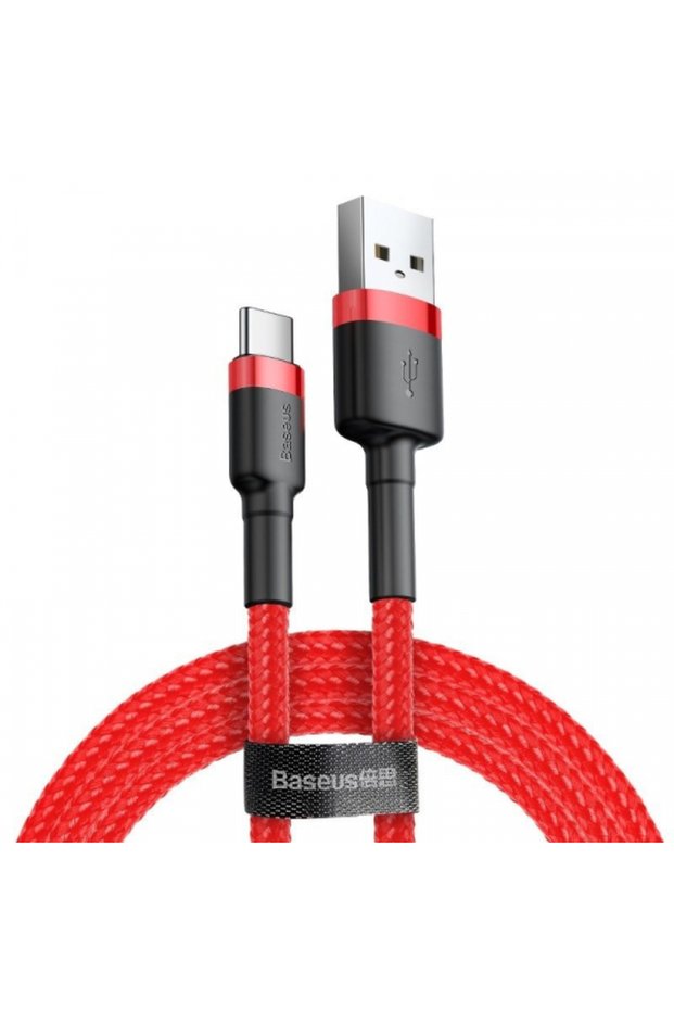 USB-A - USB-C Data and Charging Cable Cafule, 60W, 1m, Red
