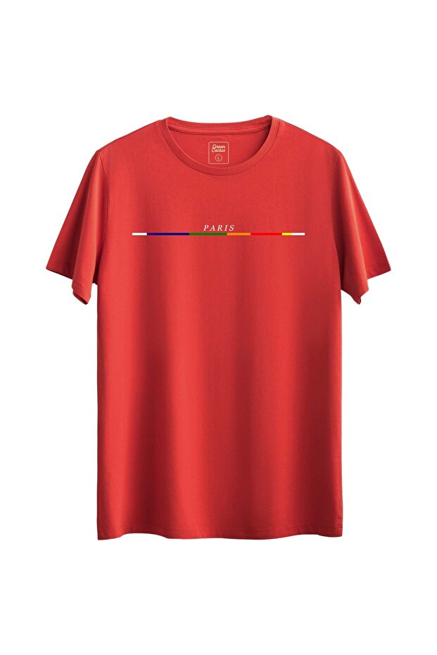 Oversize T-Shirt – Unisex Model with Paris Written Stripe Detail