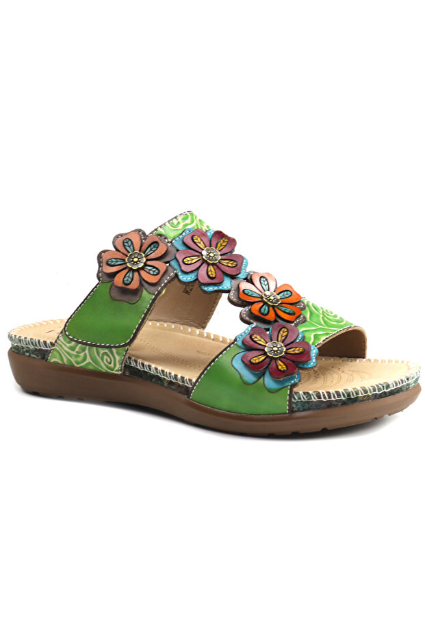 Papuci dama piele naturala W2020 3-GRN-39