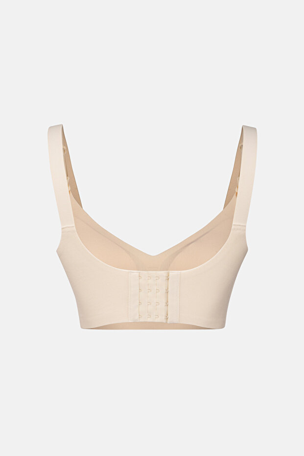 Ecru Black Seamless Covered Nursing Bra Without Underwire - 2