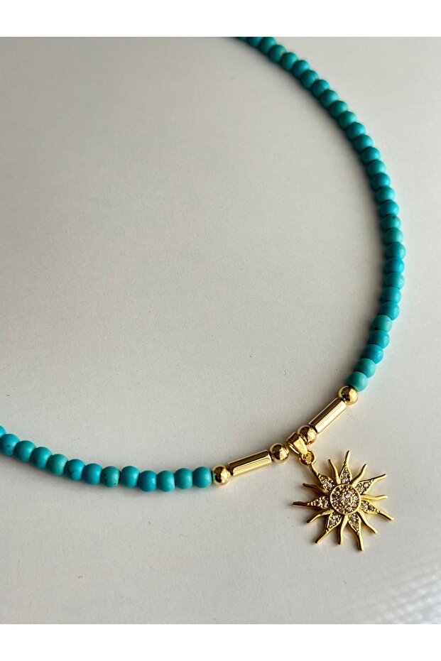 Turquoise Bead Necklace Summer Necklace Trend Necklace