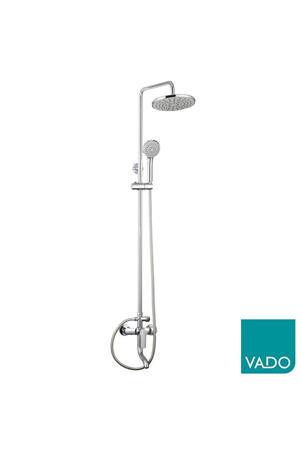 Vado Wall Mounted Manual Bath Shower Column With Bath Spout + Integrated Diverter