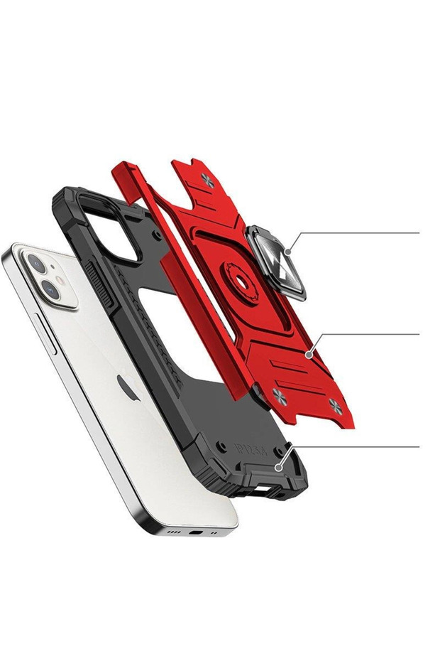 Ring Armor Hülle für iPhone 14 Plus gepanzerte Hülle magnetischer Haltering rot - 3