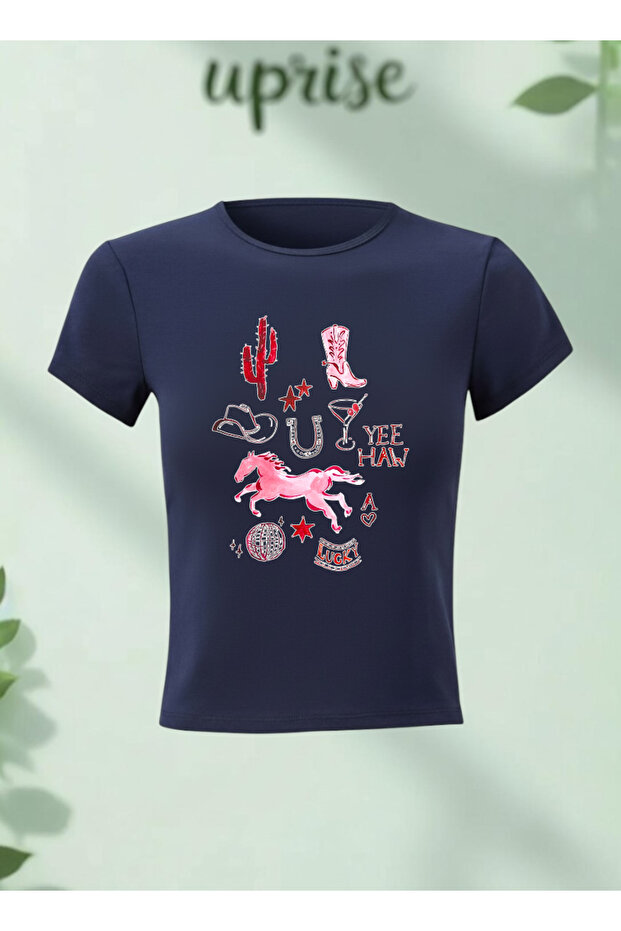 Girl Things Printed Cotton Crop T-Shirt