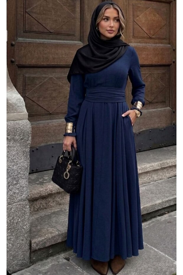 Flexible Crepe Fabric Stylish Special Occasion Hijab Dress