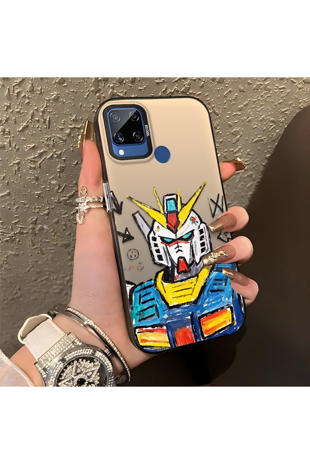 حافظة حماية متوافقة مع Realme C15/C25/C25S بتصميم روبوت أنيق للرجال