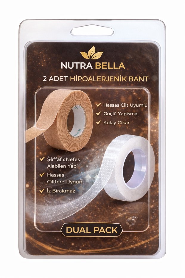 Silk Eyelashes, Eyeliner, Suitable for Sensitive Skin, Breathable | Transparent + Skin Color Medical Tape Set of 2